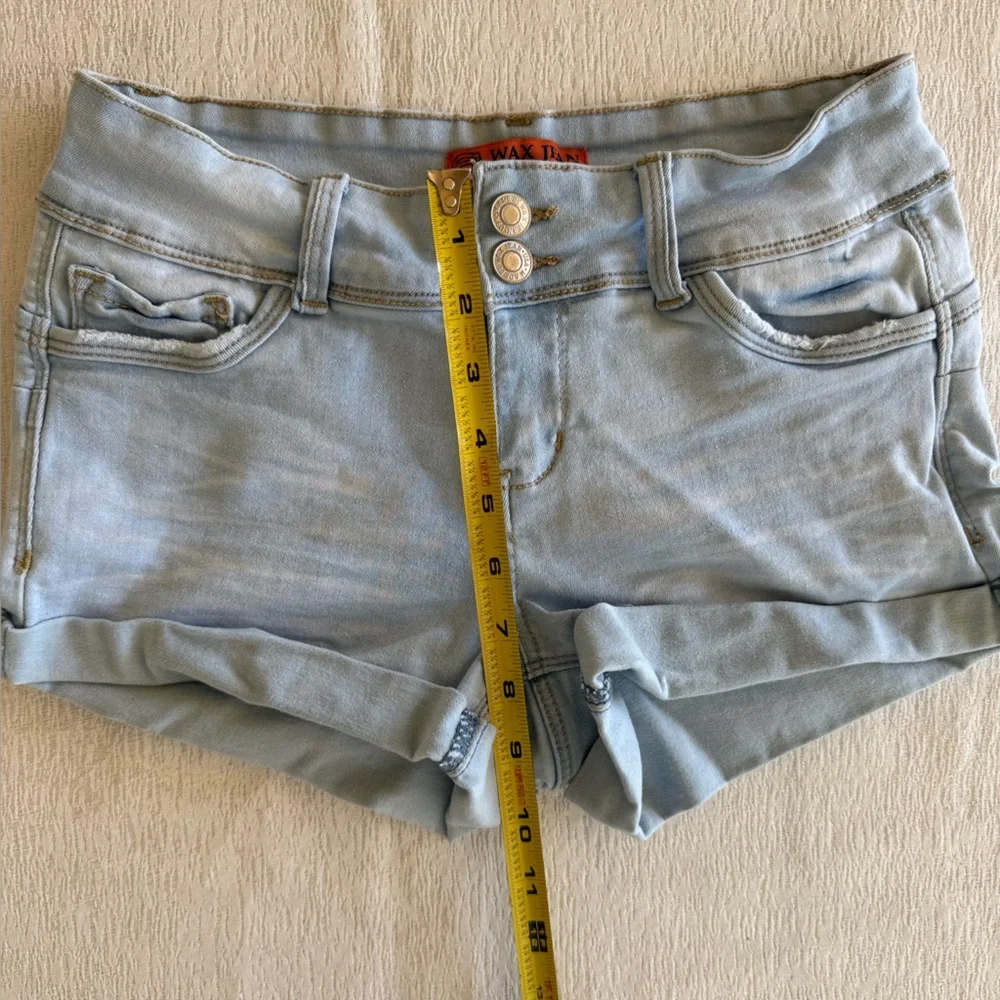 3 FOR $15‎ DEAL / Wax Jean Light Wash Denim Shorts Folded Waist Detail Size S